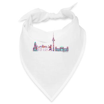 Berlin T-Shirt - Berlin Skyline Shirt - I Love - Bandana - Weiß - Vorne