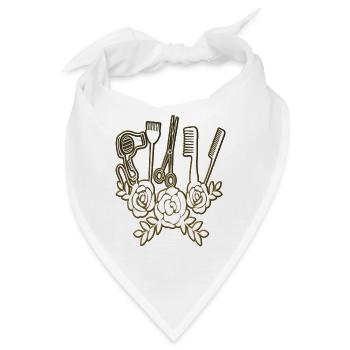 Friseur Utensilien Kranz Friseur Salon Spruch - Bandana - Weiß - Vorne