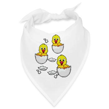 Eierschale Küken Ostern Hühner Bauernhof Ei - Bandana - Weiß - Vorne