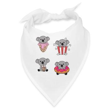 Koala mit Süßigkeiten Kawaii Koalas mit Essen - Bandana - Weiß - Vorne