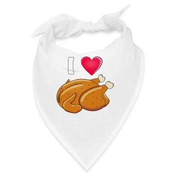 HUHN HÄNCHEN I LOVE - Bandana - Weiß - Vorne