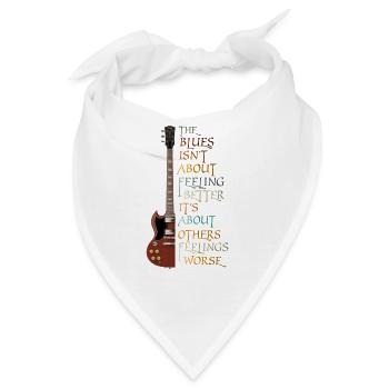 Blues Jazz Gitarre Musikstil Geschenk - Bandana - Weiß - Vorne