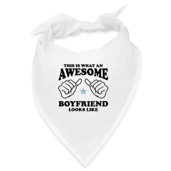 So sieht ein Awesome Boyfriend aus - Bandana - Weiß - Vorne