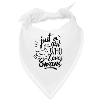 Ein Mädchen Das Schwäne Liebt Schwan Vogel Lustig - Bandana - Weiß - Vorne