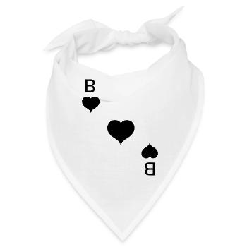 Pik Bube Karte Pokern Karneval - Bandana - Weiß - Vorne