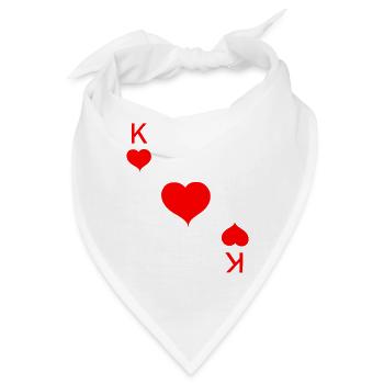 Herz König Karte Pokern Karneval - Bandana - Weiß - Vorne