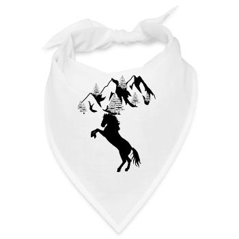 Wild Wildpferde Hengst Pferd Reiter - Bandana - Weiß - Vorne
