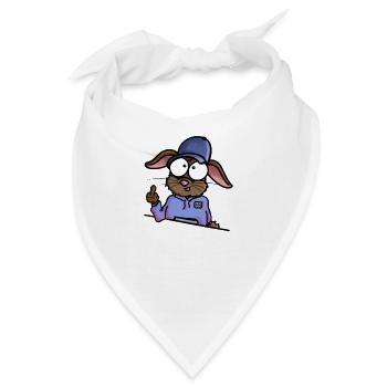 Hase zeigt Mittelfinger - Bandana - Weiß - Vorne