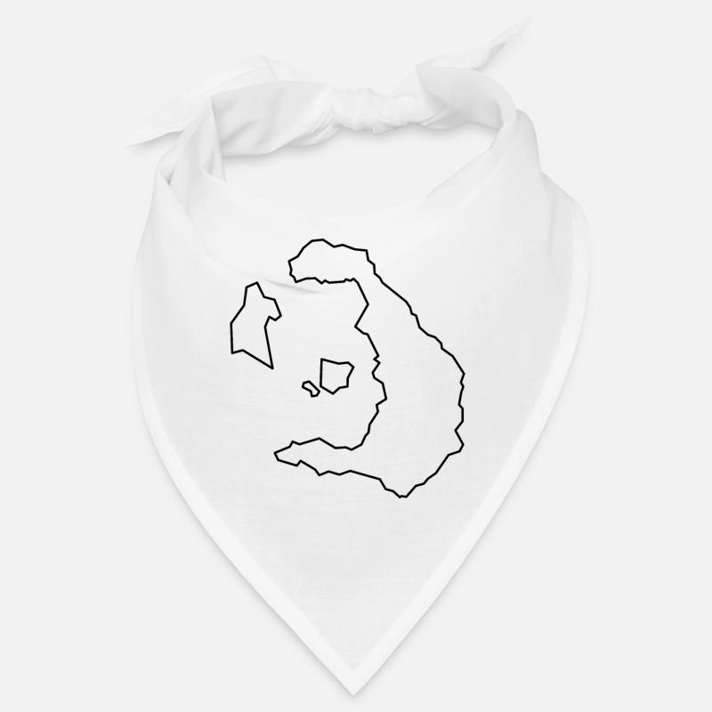 Santorini Carte Contours - Grèce - île Bandana