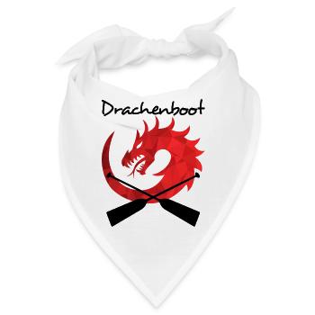 Drachenboot mit Drachenkopf und Paddel - Bandana - Weiß - Vorne