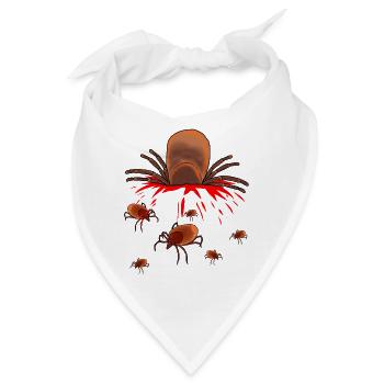 Zecken Wildnis Ungeziefer Schädling Phobie Ekel - Bandana - Weiß - Vorne