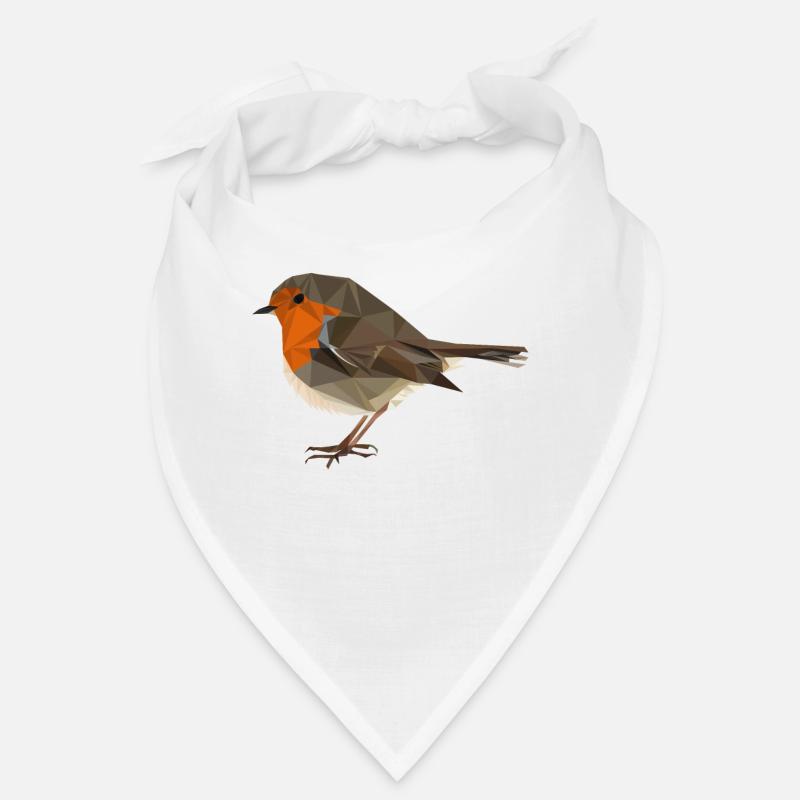 Rotkehlchen im Polygonstil - heimischer Vogel Bandana