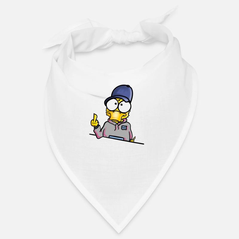 Ente mit Cap Mittelfinger - Bandana - Weiß
