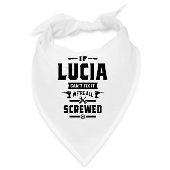 Lucia personalisierte Name Geburtstagsgeschenk - Bandana - Weiß - Vorne