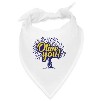 Oliven Liebe - Bandana - Weiß - Vorne