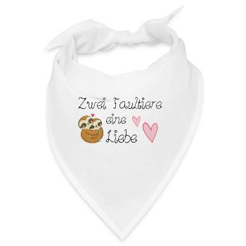 verliebte Faultiere - Bandana - Weiß - Vorne