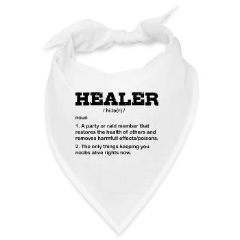 RAID HEALER Coole Gamer Gaming Lustig Zocker - Bandana - Weiß - Vorne