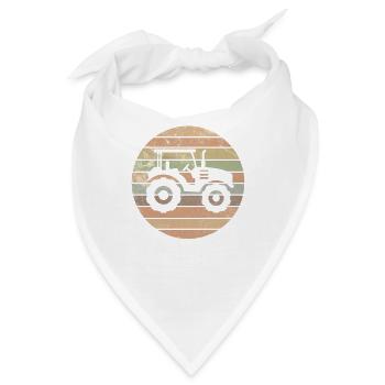 Traktor Bauer Trekker Landwirt Retro Geschenk - Bandana - Weiß - Vorne