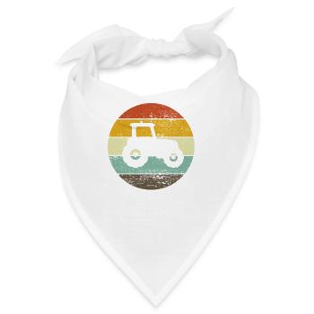 Trekker Traktor Retro Farmer Schlepper Geschenk - Bandana - Weiß - Vorne