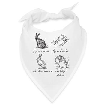 Vintage Hasen Feldhase hare rabbit - Bandana - Weiß - Vorne