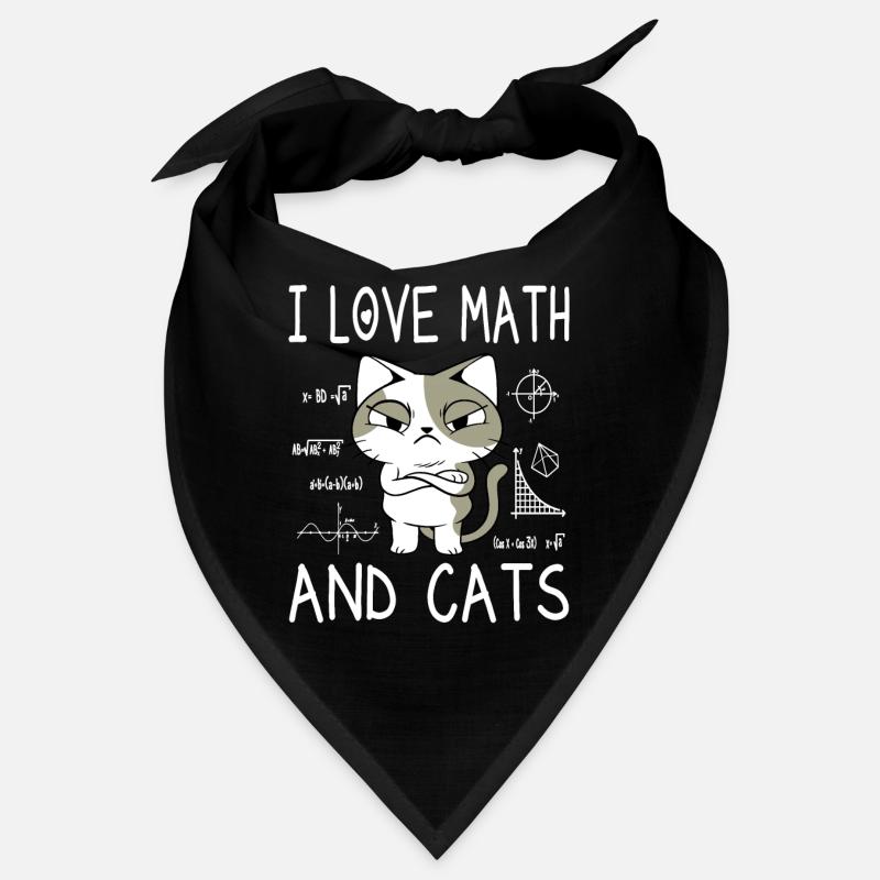 I Love Math And Cats - Mathe Lehrer Geschenk Bandana