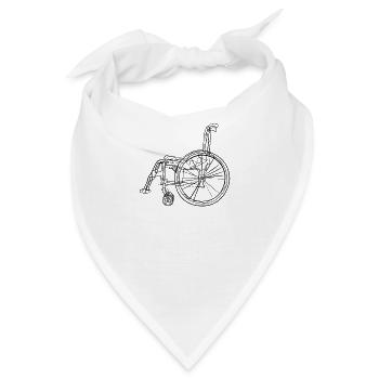 Rollstuhl - one line drawing - Bandana - Weiß - Vorne