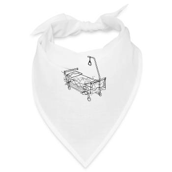 Medizinisches Bett - one line drawing - Bandana - Weiß - Vorne