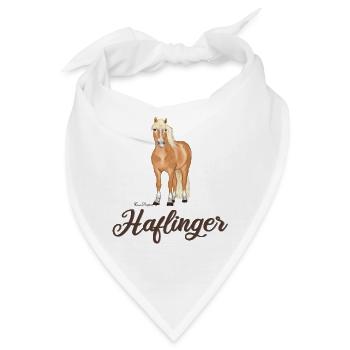 Haflinger mit dunkler Schrift - Bandana - Weiß - Vorne