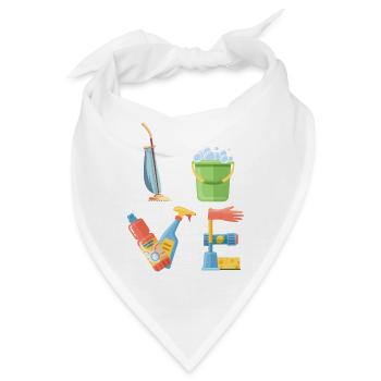 Design für Putzkräfte Reinigungspersonal Putzfrau - Bandana - Weiß - Vorne