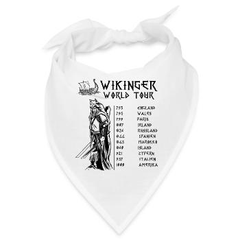Kultiges Wikinger Herren Tshirt World Tour - Bandana - Weiß - Vorne