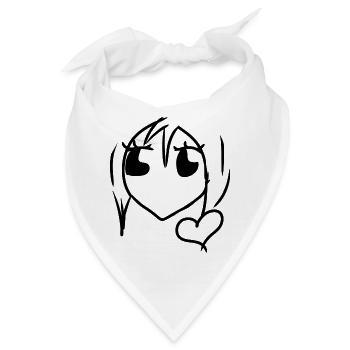 Manga Gesicht - Bandana - Weiß - Vorne