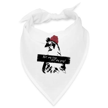 Beanie Huhn "Not my coop, not my poop" - Bandana - Weiß - Vorne
