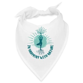 Yoga Meditation Natur Sonne Design mit Aufschrift - Bandana - Weiß - Vorne
