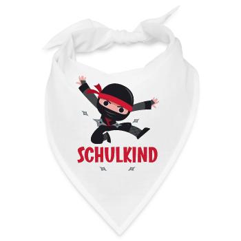 Schulkind 2021 1. Klasse Einschulung Ninja Ninjas - Bandana - Weiß - Vorne