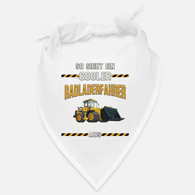 Radladerfahrer, Radlader, Baumaschine - Bandana - Weiß