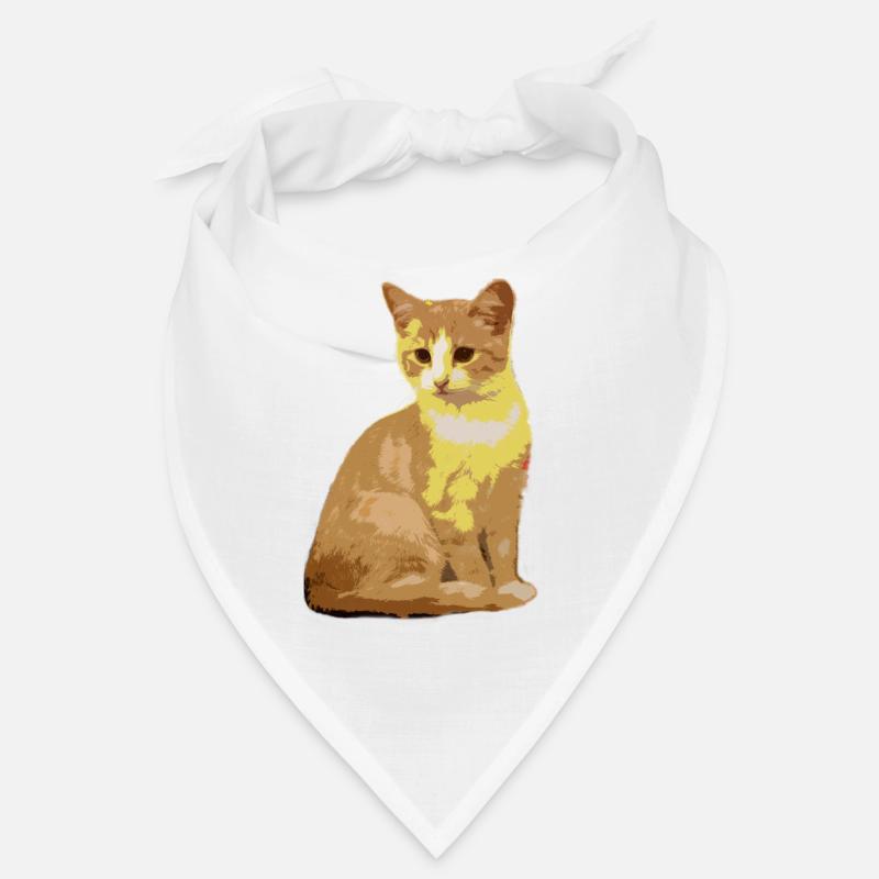 Katzen Katze - Bandana - Weiß