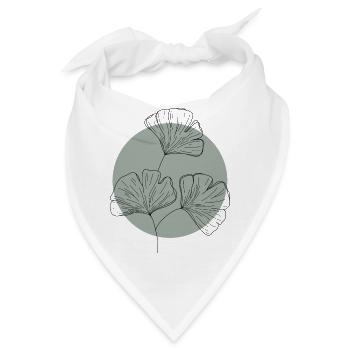 Ginkgo Blätter mit grünen minimalistischen Kreis Design - Bandana - Weiß - Vorne