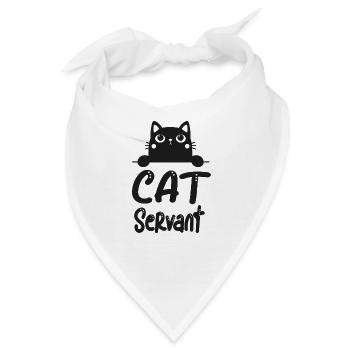 Katzen Bedienung lustiges Motiv Katzenbesitzer - Bandana - Weiß - Vorne