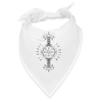 Ygdrassil Weltenbaum Baum des Lebens Vegvisir - Bandana - Weiß - Vorne
