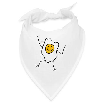 Ei Gelb lustiges Geschenk Eigelb Eier Spiegelei - Bandana - Weiß - Vorne
