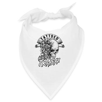 Tätowierte weiße Papier - Tattoo Künstler distressed - Bandana - Weiß - Vorne
