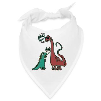 Dinosaurier Tyrannosaurus und Brachiosaurus - Bandana - Weiß - Vorne