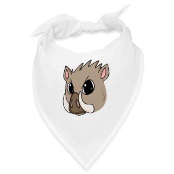 Wildschwein - Bandana - Weiß - Vorne