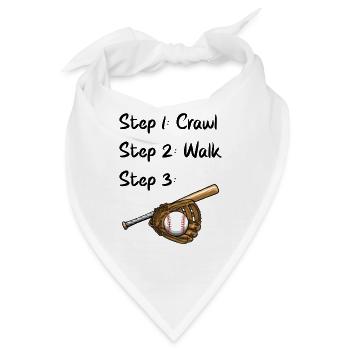 Crawl Walk Baseball Baby Bodysuit Baseball Lovers - Bandana - Weiß - Vorne