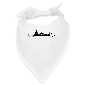 Berlin Herzschlag Skyline Berliner Geschenk - Bandana - Weiß - Vorne