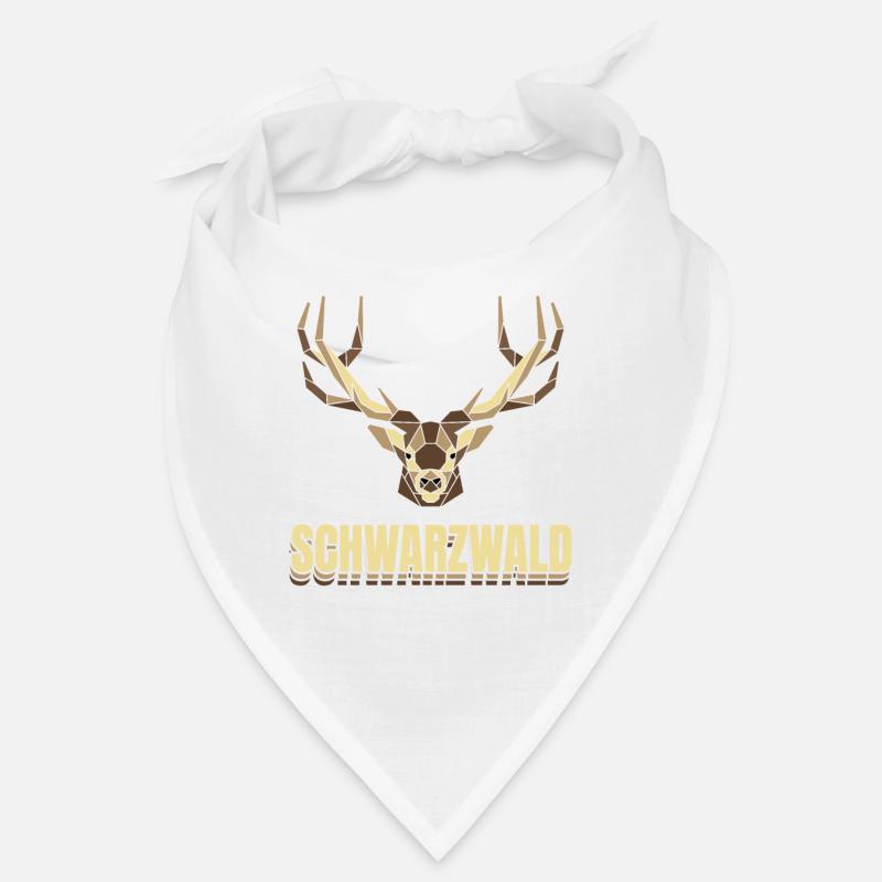Schwarzwald Hirsch Geweih Low Polygon Schwaben - Bandana - Weiß