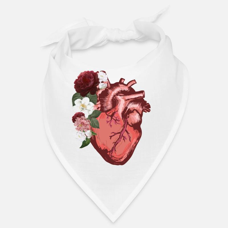Anatomical Heart Flowers Love Women Men Bandana