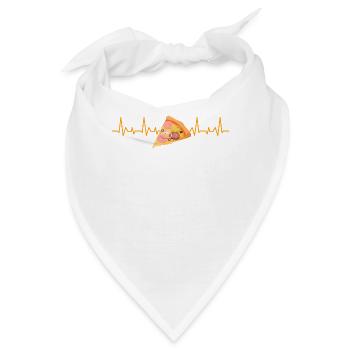 Pizza Herzschlag Herzfrequenz Herzlinie Pizzastück - Bandana - Weiß - Vorne