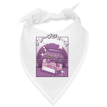 Retro japanischer Traubensaft - Vaporwave Ästhetik - Bandana - Weiß - Vorne