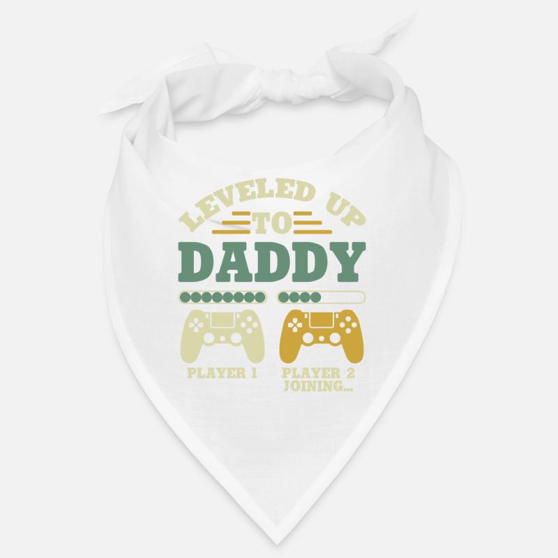 Leveled Up To Daddy Player 1 Player 2 Joining - Bandana - Weiß